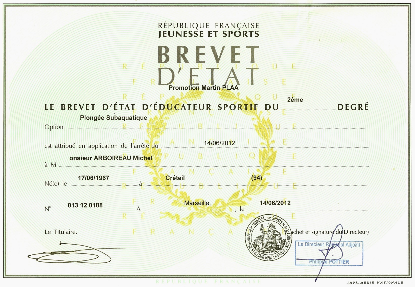 COPIE DE VOTRE NIVEAU DE PLONGEE