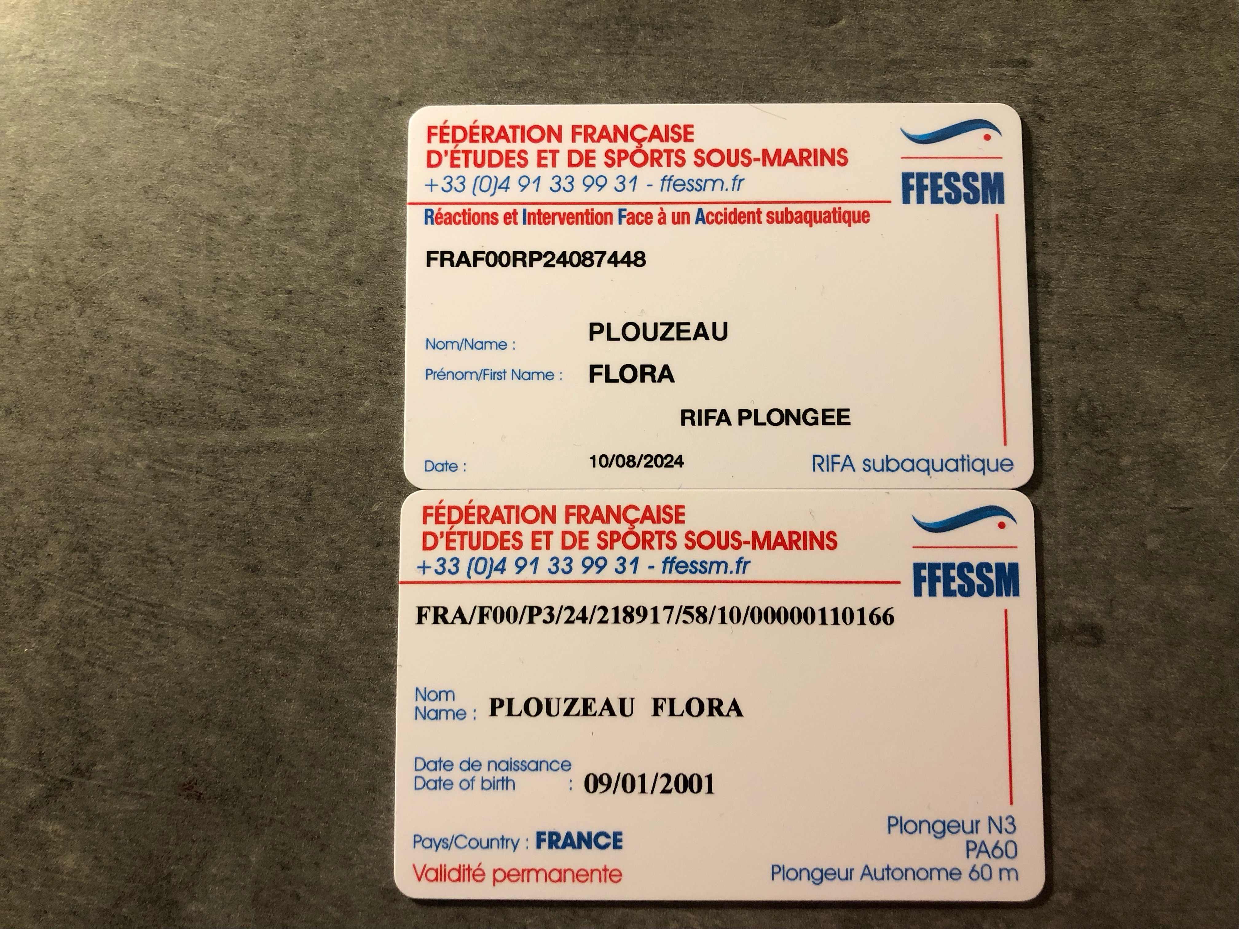 COPIE DE VOTRE NIVEAU DE PLONGEE